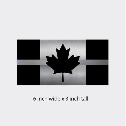 Thin silver line canadian flag - thin,
