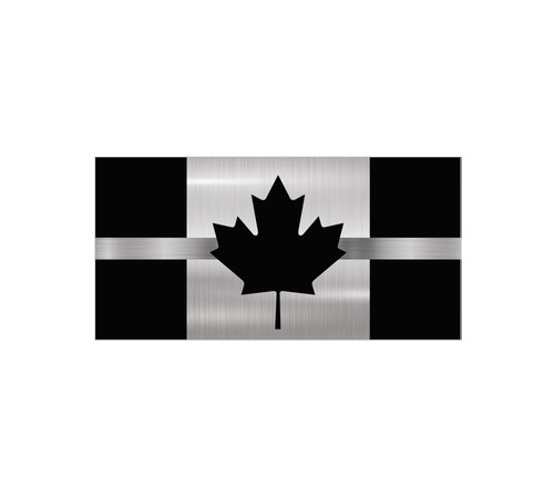Canada thin silver line - silver, flag